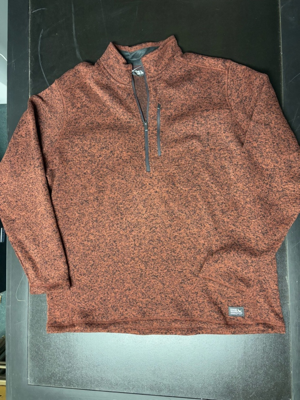Eddie Bauer Men's Heathered Rust Zip-Up Pullover